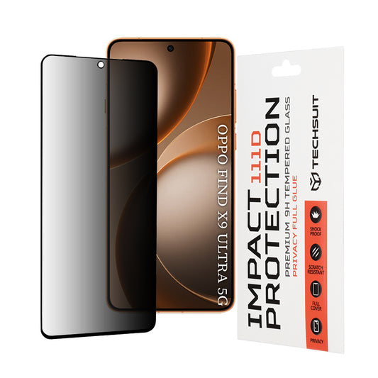 Zaštitna folija za ekran Privacy Techsuit za Oppo Find X9 Ultra, Kaljeno staklo, Full Glue, 111D