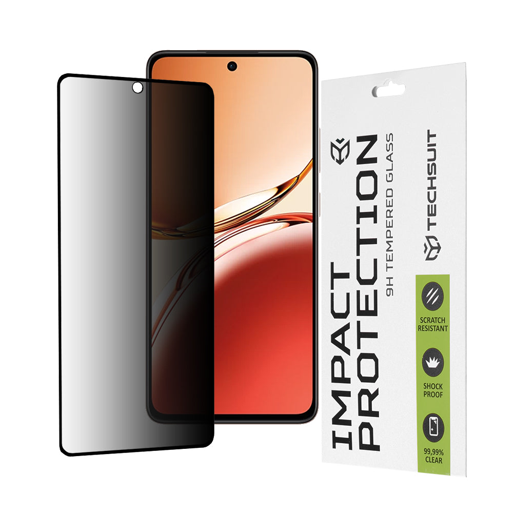 Zaštitna folija Ekran Privacy Techsuit za Oppo Reno12 FS 5G / Reno12 FS 4G / Reno12 F 4G / Reno12 F, Kaljeno Staklo, Full Glue, 111D