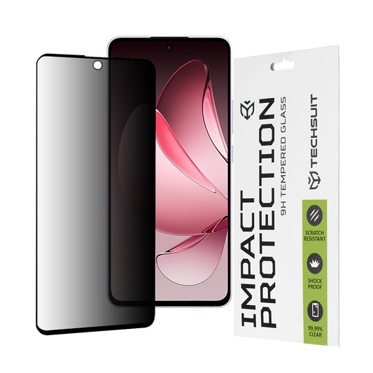 Zaštitna folija za ekran Privacy Techsuit za Oppo Reno13 FS 5G / Reno13 F 4G / Reno13 F, Kaljeno staklo, Full Glue, 111D