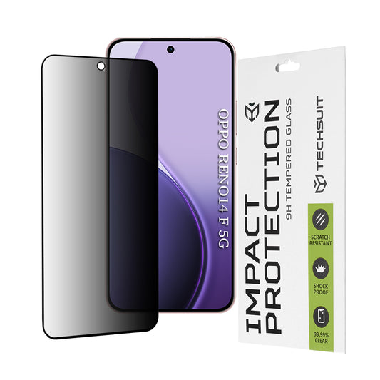 Zaštitna folija Ekran Privacy Techsuit za Oppo Reno14 FS 5G / Reno14 F, Kaljeno Staklo, Full Glue, 111D