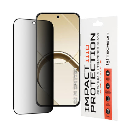 Zaštitna folija Ekran Privacy Techsuit za Realme 16, Kaljeno Staklo, Full Glue, 111D