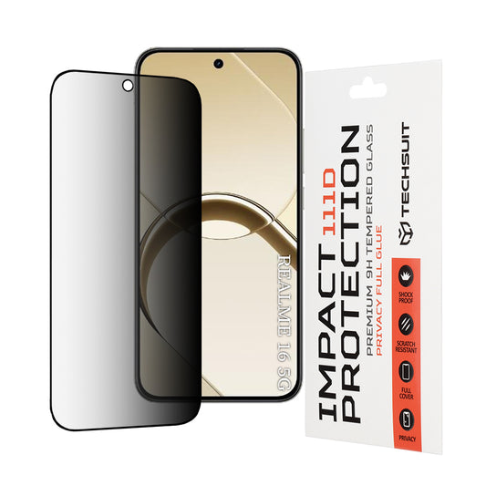 Zaštitna folija Ekran Privacy Techsuit za Realme 16, Kaljeno Staklo, Full Glue, 111D