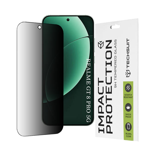 Zaštitna folija za ekran Privacy Techsuit za Realme GT 8 Pro, Kaljeno staklo, Full Glue, 111D
