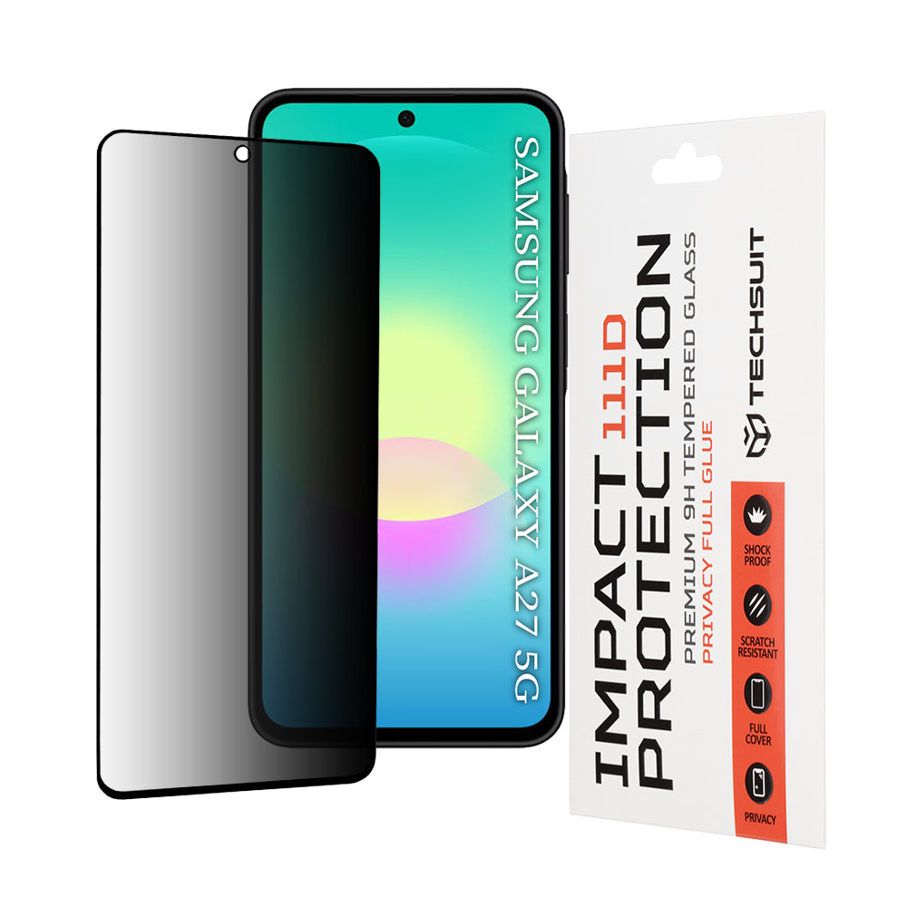 Zaštitna folija za ekran Privacy Techsuit za Samsung Galaxy A27 5G, Kaljeno staklo, Full Glue, 111D
