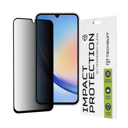 Zaštitna folija za ekran Privacy Techsuit za Samsung Galaxy A34 A346, Kaljeno staklo, Full Glue, 111D