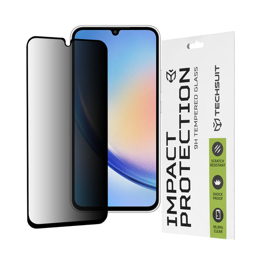 Zaštitna folija za ekran Privacy Techsuit za Samsung Galaxy A34 A346, Kaljeno staklo, Full Glue, 111D