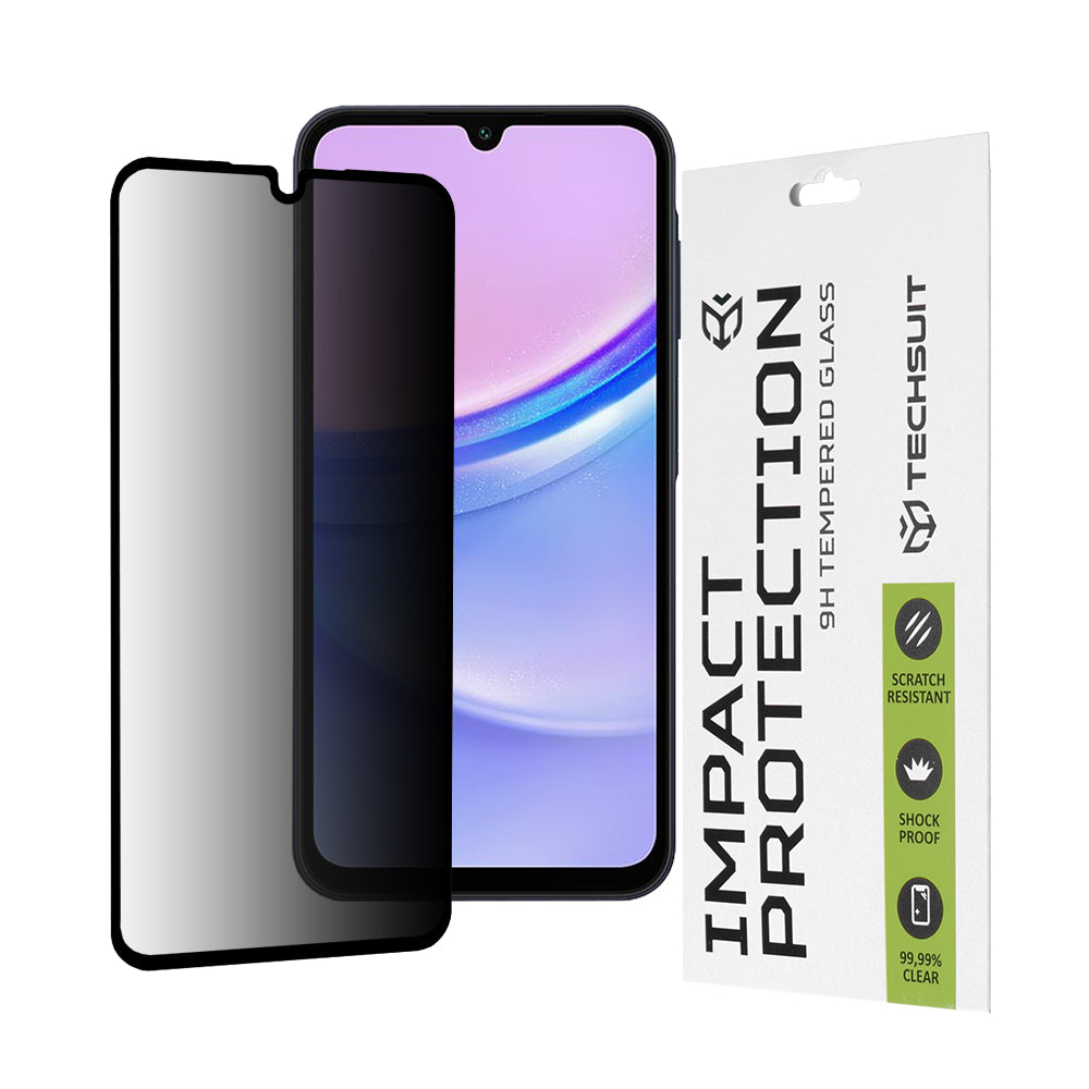 Zaštitna folija Ekran Privacy Techsuit za Samsung Galaxy M15 / A15 5G A156 / A15 A155, Kaljeno Staklo, Full Glue, 111D