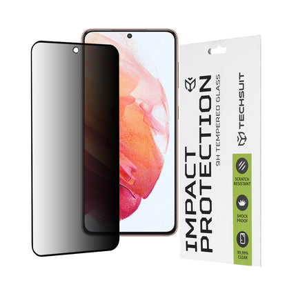 Zaštitna folija Ekran Privacy Techsuit za Samsung Galaxy S21 5G G991, Kaljeno Staklo, Full Glue, 111D