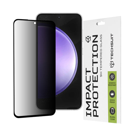Zaštitna folija Ekran Privacy Techsuit za Samsung Galaxy S23 FE S711, Kaljeno Staklo, Full Glue, 111D