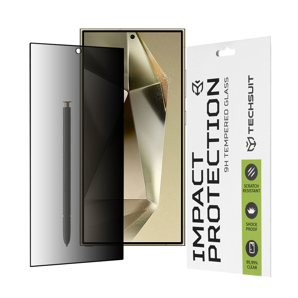 Zaštitna folija Ekran Privacy Techsuit za Samsung Galaxy S24 Ultra S928, Kaljeno Staklo, Full Glue, 111D