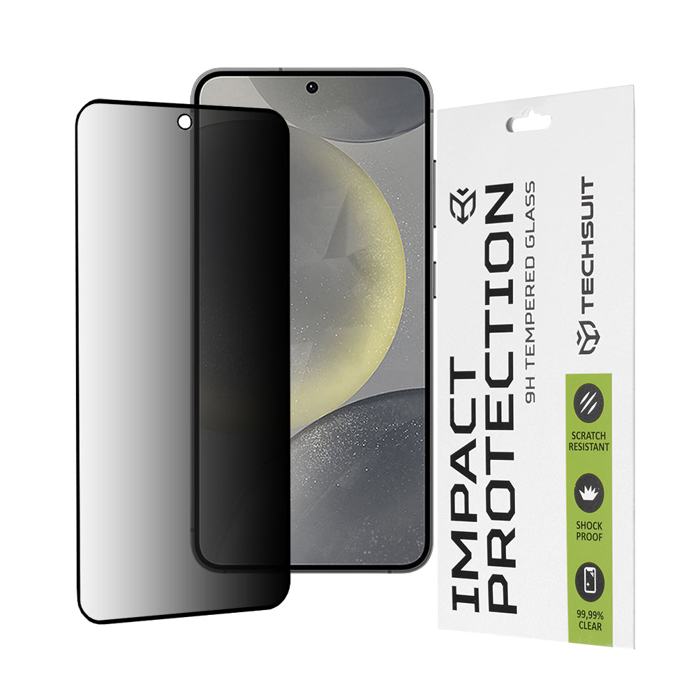Zaštitna folija za ekran Privacy Techsuit za Samsung Galaxy S25 S931 / S24 S921, Kaljeno staklo, Full Glue, 111D