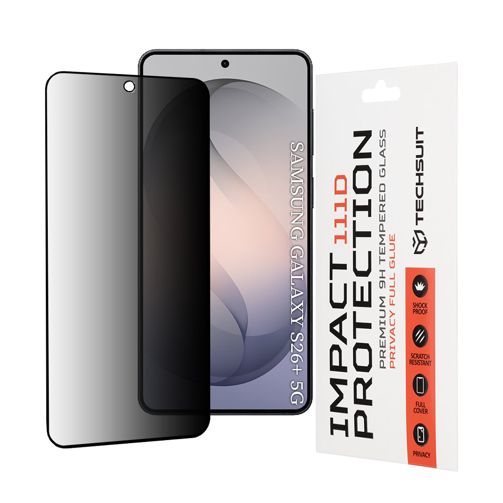 Zaštitna folija za ekran Privacy Techsuit za Samsung Galaxy S26 Plus S947, Kaljeno staklo, Full Glue, 111D