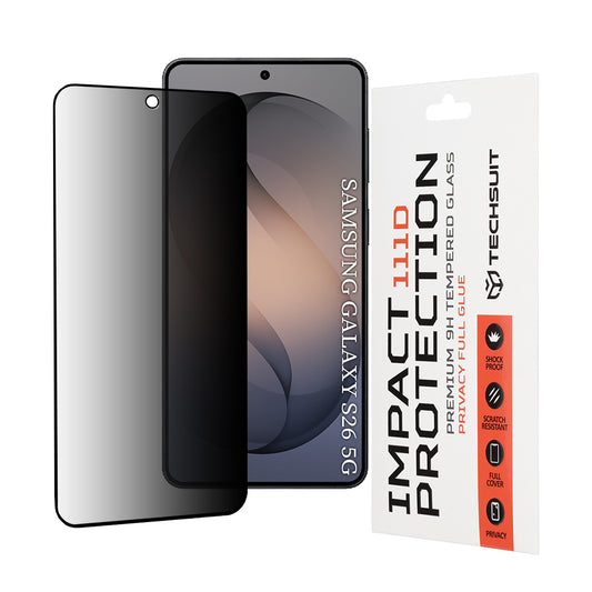 Zaštitna folija za ekran Privacy Techsuit za Samsung Galaxy S26, Kaljeno staklo, Full Glue, 111D