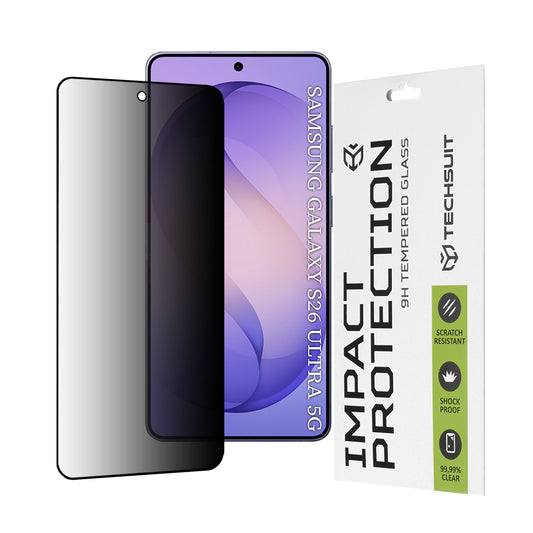 Zaštitna folija za ekran Privacy Techsuit za Samsung Galaxy S26 Ultra, Kaljeno staklo, Full Glue, 111D