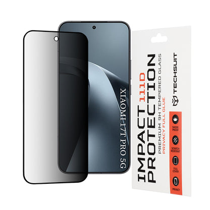 Zaštitna folija za ekran Privacy Techsuit za Xiaomi 17T Pro, Kaljeno staklo, Full Glue, 111D