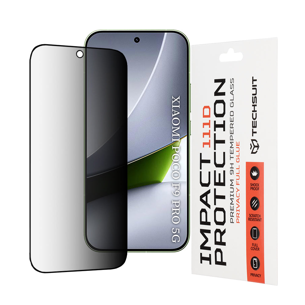Techsuit Privacy zaštitna folija za zaslon za Xiaomi Poco F9 Pro, kaljeno staklo, potpuno ljepljiva, 111D