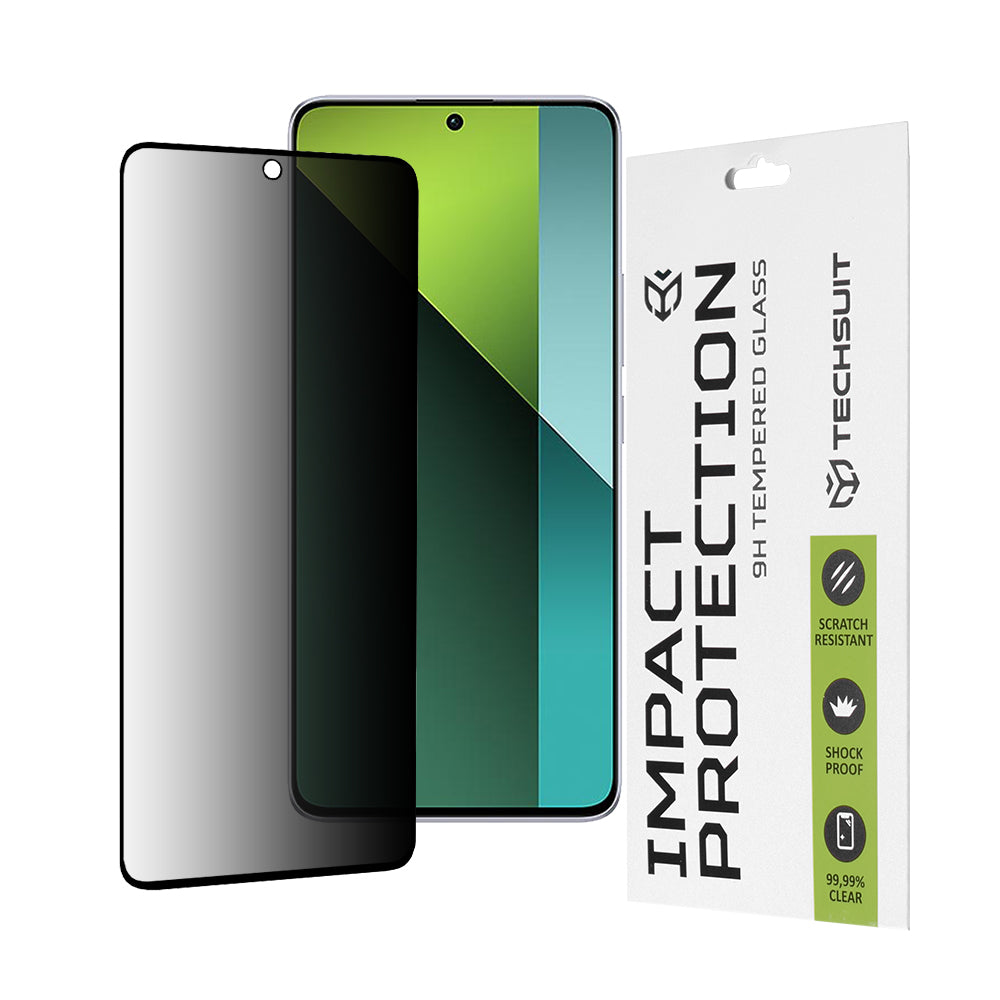 Zaštitna folija za ekran Privacy Techsuit za Xiaomi Poco X6 / Redmi Note 13 Pro 5G, Kaljeno staklo, Full Glue, 111D