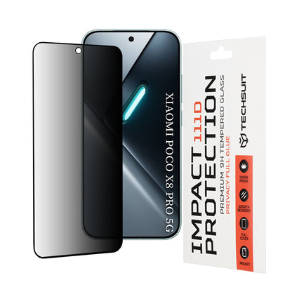 Zaštitna folija za ekran Privacy Techsuit za Xiaomi Poco X8 Pro, Kaljeno staklo, Full Glue, 111D