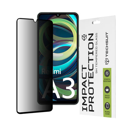 Zaštitna folija Ekran Privacy Techsuit za Xiaomi Redmi A3x / A3, Kaljeno Staklo, Full Glue, 111D