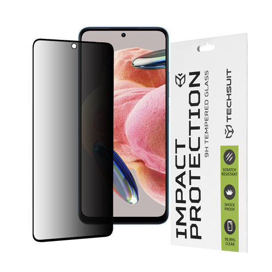 Zaštitna folija Ekran Privacy Techsuit za Xiaomi Redmi Note 12 4G / Poco X5 / Note 12 5G, Kaljeno Staklo, Full Glue, 111D