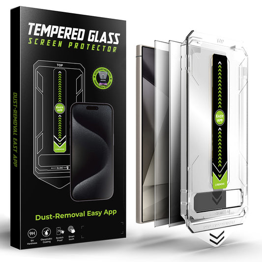 Zaštitna folija za ekran Privacy Techsuit TitanGlass CrystalHD za Samsung Galaxy S24 Ultra S928, Kaljeno staklo, Full Glue, Set 2 komada