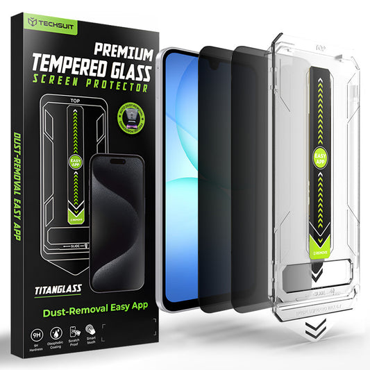 Zaštitna folija za ekran Privacy Techsuit TitanGlass CrystalHD za Samsung Galaxy A17 5G / A16 5G A166, Kaljeno staklo, Full Glue, Set 2 komada