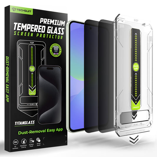 Zaštitna folija za ekran Privacy Techsuit TitanGlass CrystalHD za Samsung Galaxy A37 5G / A36 A366, Kaljeno staklo, Full Glue, Set od 2 komada