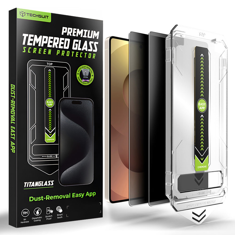Zaštitna folija za ekran Privacy Techsuit TitanGlass CrystalHD za Samsung Galaxy S26 Ultra S948, Kaljeno staklo, Full Glue, Set od 2 komada