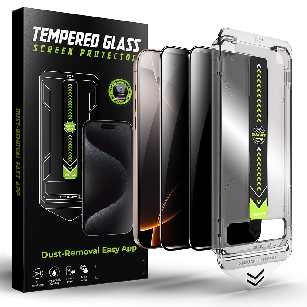 Zaštitna folija za ekran Privacy Techsuit TitanGlass za Apple iPhone 14 Plus / 13 Pro Max, Kaljeno staklo, Puna ljepila, Set od 2 komada