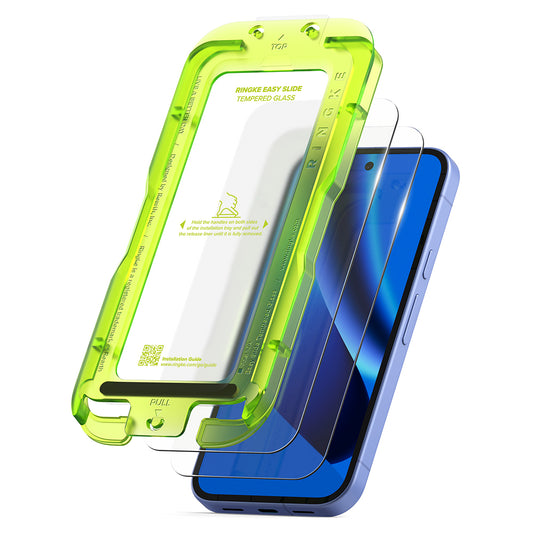 Zaštitna folija za ekran Ringke Easy Slide za Google Pixel 10a, Kaljeno staklo, Full Glue, Set od 2 komada