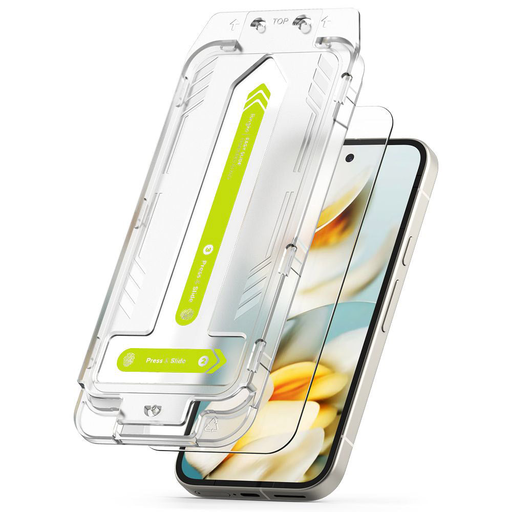 Zaštitna folija za ekran Ringke Easy Slide za Google Pixel 9a, Kaljeno staklo, Full Glue, Set od 2 komada