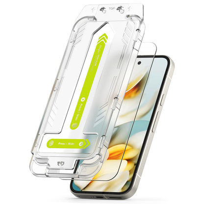 Zaštitna folija za ekran Ringke Easy Slide za Google Pixel 9a, Kaljeno staklo, Full Glue, Set od 2 komada