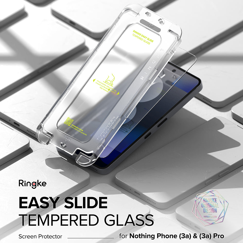 Zaštitna folija za ekran Ringke Easy Slide za Nothing Phone (3a) / Phone (3a) Pro, Kaljeno staklo, Full Glue, Set od 2 komada