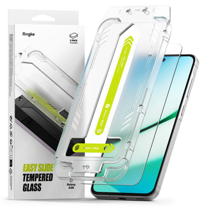 Zaštitna folija za ekran Ringke Easy Slide za Samsung Galaxy A36 A366, Kaljeno staklo, Full Glue, Set od 2 komada