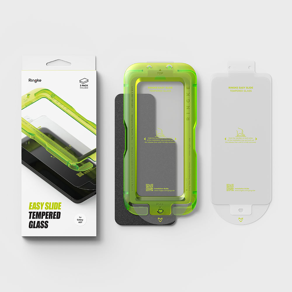 Zaštitna folija za ekran Ringke Easy Slide za Samsung Galaxy A57 5G, Kaljeno staklo, Pun ljepilo, Set od 2 komada