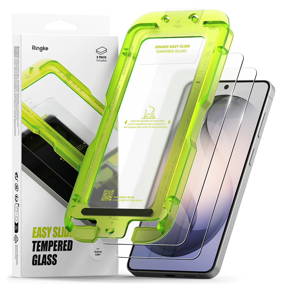Zaštitna folija za ekran Ringke Easy Slide za Samsung Galaxy S26 Plus S947, Kaljeno staklo, Full Glue, Set od 2 komada