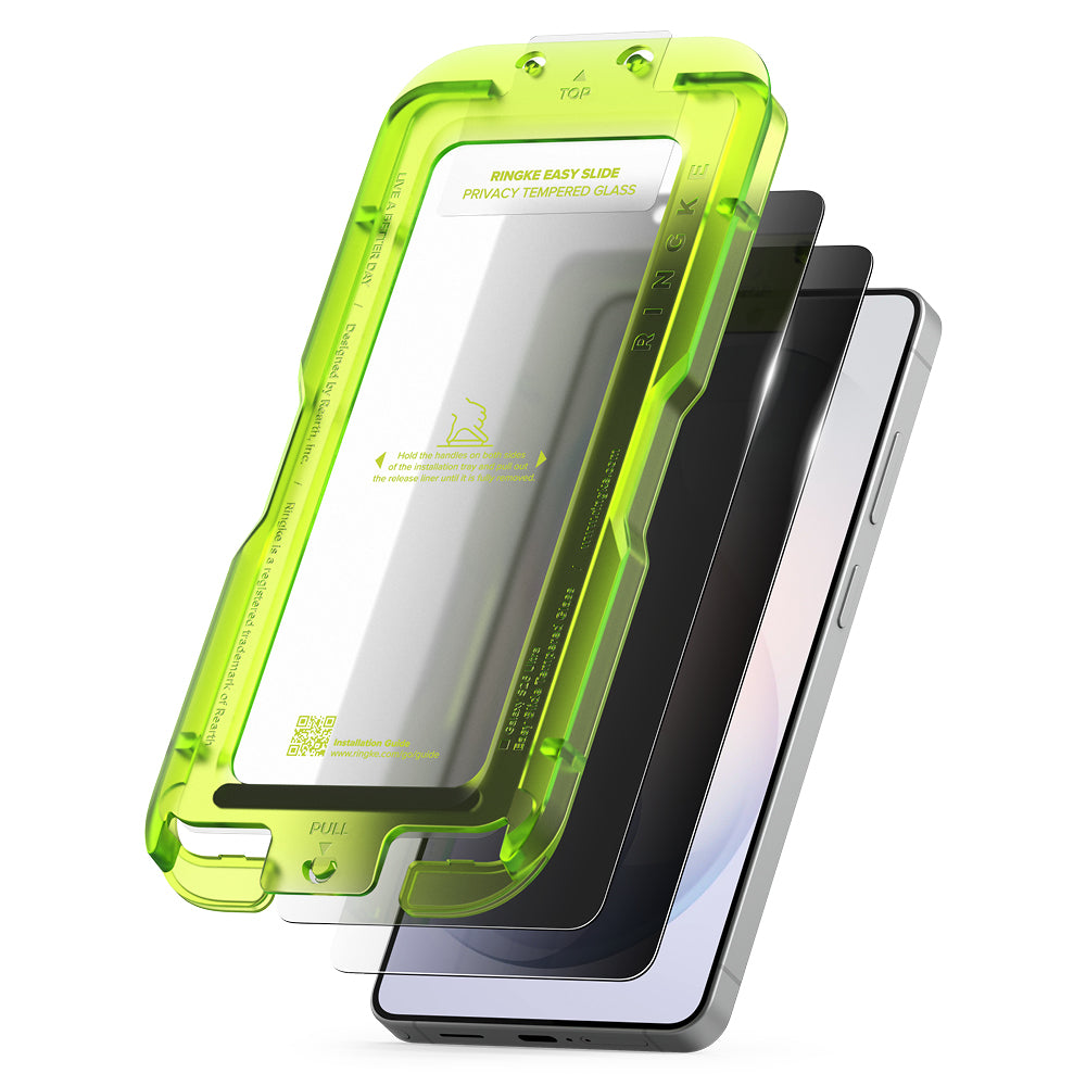 Zaštitna folija za ekran Ringke Easy Slide za Samsung Galaxy S26 Ultra S948, Kaljeno staklo, Pun ljepilo, Set od 2 komada, Crna