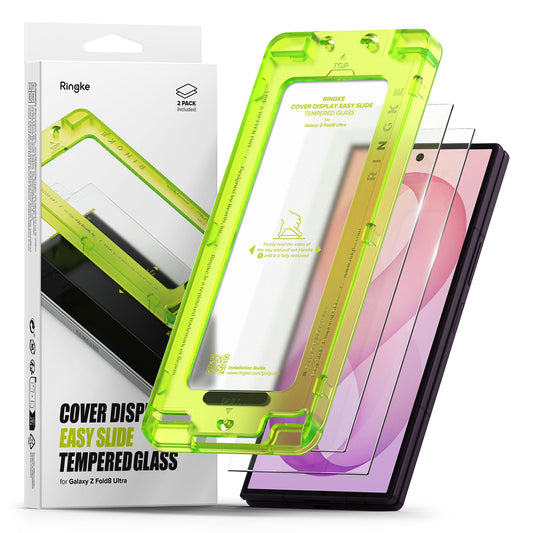 Zaštitna folija za vanjski ekran Ringke Easy Slide za Samsung Galaxy Z Fold8 Ultra F976, Kaljeno staklo, Full Glue, Set od 2 komada