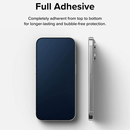 Zaštitna folija za ekran Ringke za Apple iPhone 15 Pro, Kaljeno staklo, Puna ljepila, Crna