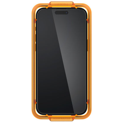 Zaštitna folija za ekran Spigen GlastR Align Master za Apple iPhone 15, Kaljeno staklo, Full Glue, Set od 2 komada, Crna AGL06906
