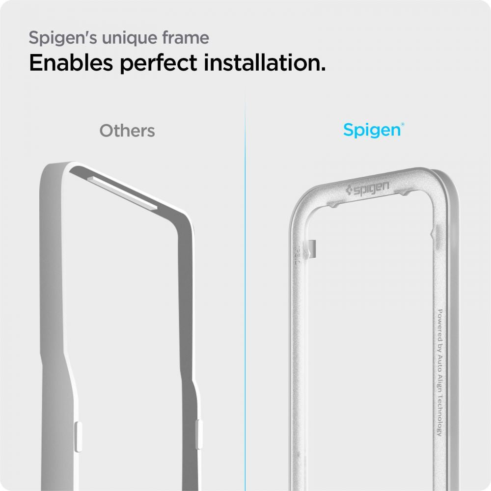 Zaštitna folija za ekran Spigen GlastR Align Master za Apple iPhone 17e / 16e / 14 / 13 Pro, Kaljeno staklo, Full Glue, Crna AGL03725