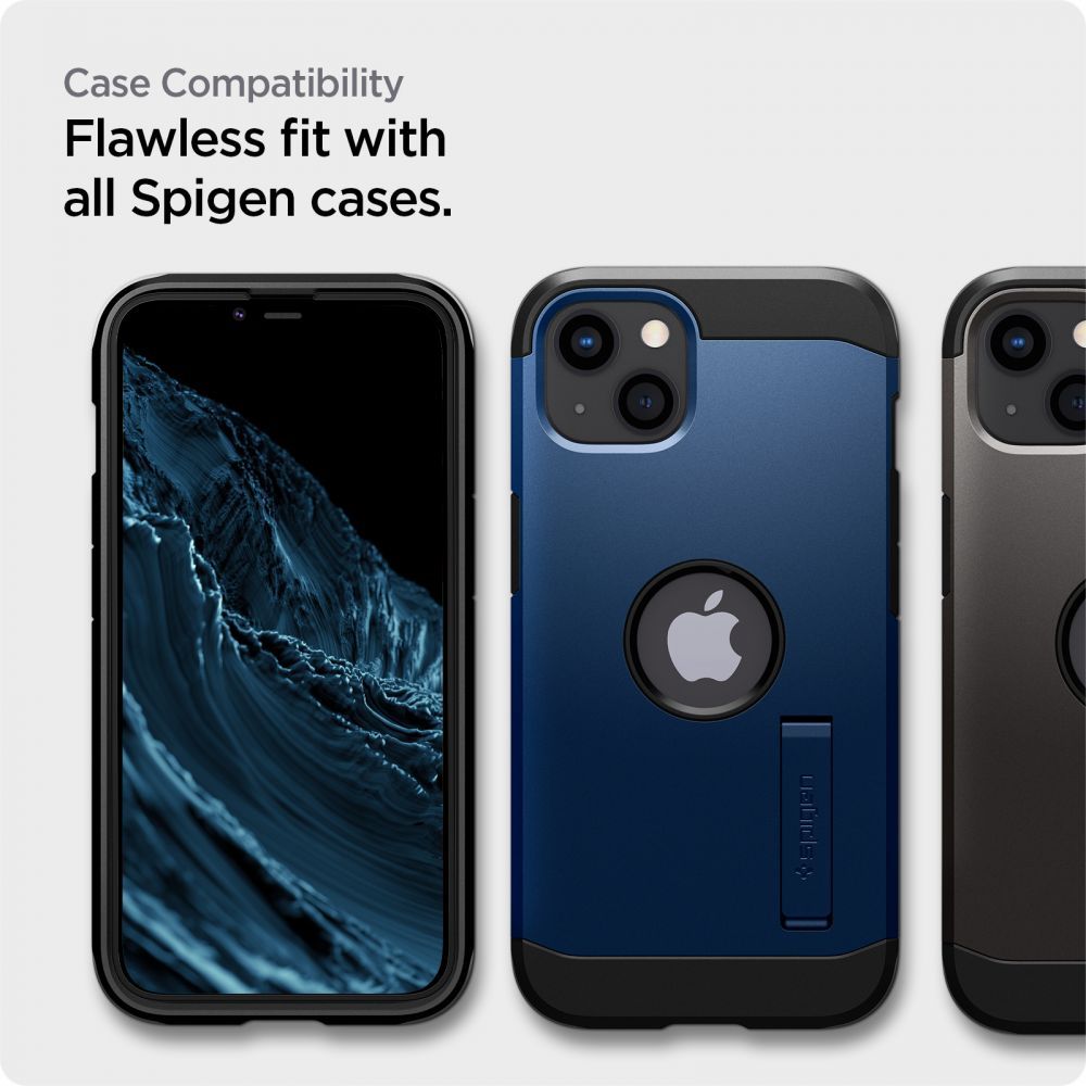 Zaštitna folija za ekran Spigen GlastR Align Master za Apple iPhone 17e / 16e / 14 / 13 Pro, Kaljeno staklo, Full Glue, Crna AGL03725