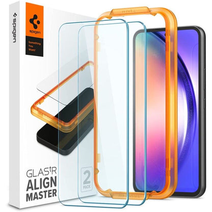 Zaštitna folija za ekran Spigen GlastR Align Master za Samsung Galaxy A54 A546, Kaljeno staklo, Puna ljepila, Set od 2 komada AGL05966