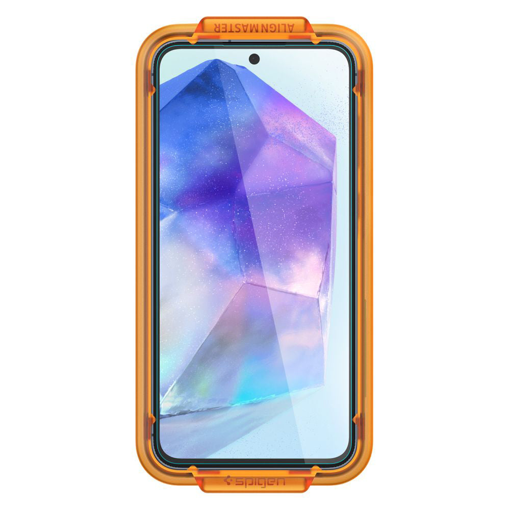 Zaštitna folija za ekran Spigen GlastR Align Master za Samsung Galaxy A55 5G A556, Kaljeno staklo, Puna ljepila, Set od 2 komada AGL07775