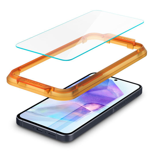 Zaštitna folija za ekran Spigen GlastR Align Master za Samsung Galaxy A55 5G A556, Kaljeno staklo, Puna ljepila, Set od 2 komada AGL07775