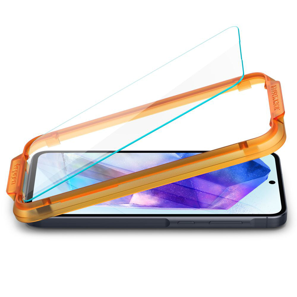 Zaštitna folija za ekran Spigen GlastR Align Master za Samsung Galaxy A55 5G A556, Kaljeno staklo, Puna ljepila, Set od 2 komada AGL07775