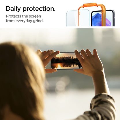 Zaštitna folija za ekran Spigen GlastR Align Master za Samsung Galaxy A55 5G A556, Kaljeno staklo, Puna ljepila, Set od 2 komada AGL07775