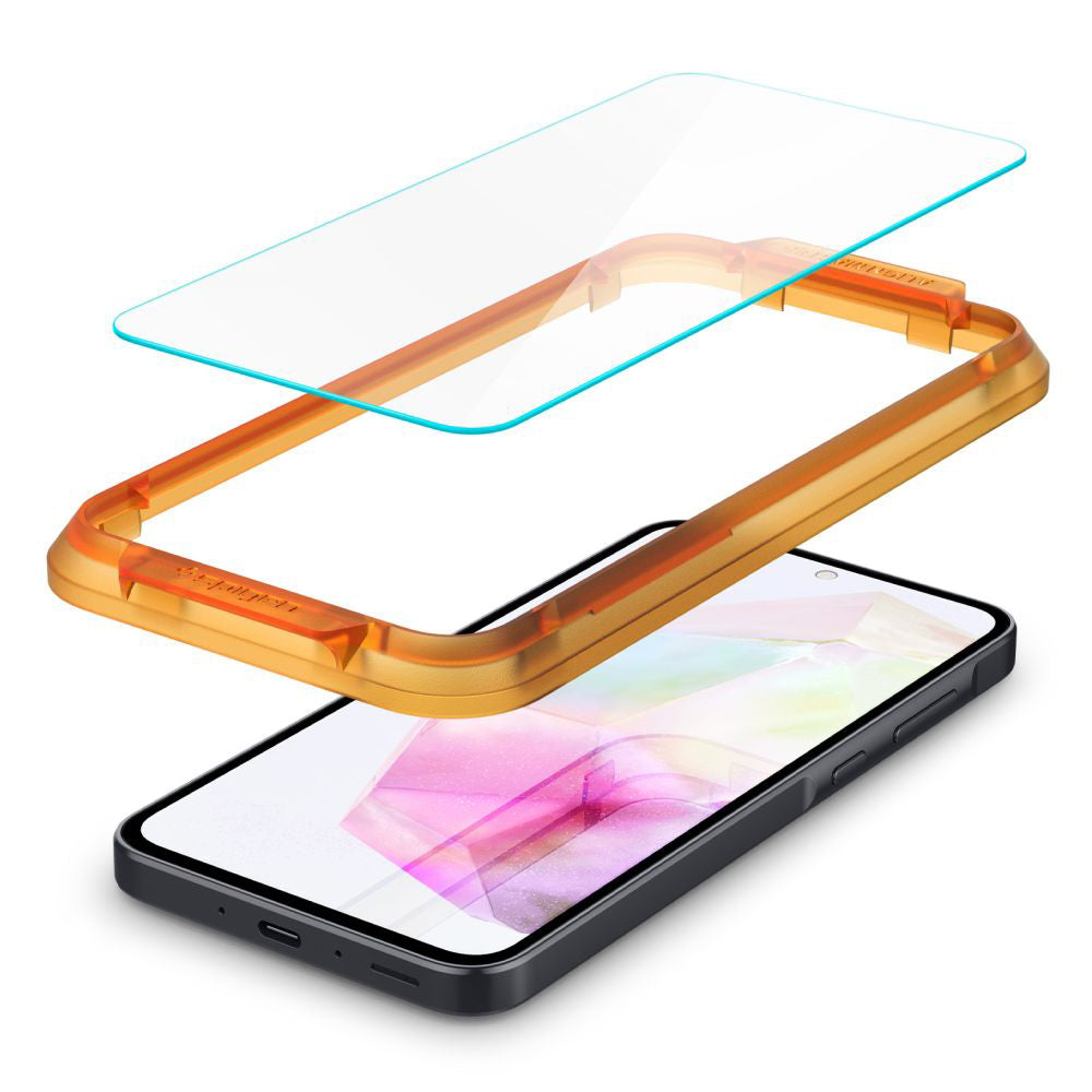 Zaštitna folija za ekran Spigen GlastR Align Master za Samsung Galaxy M35 / A35 5G A356, Kaljeno staklo, Full Glue, Set 2 komada AGL07772