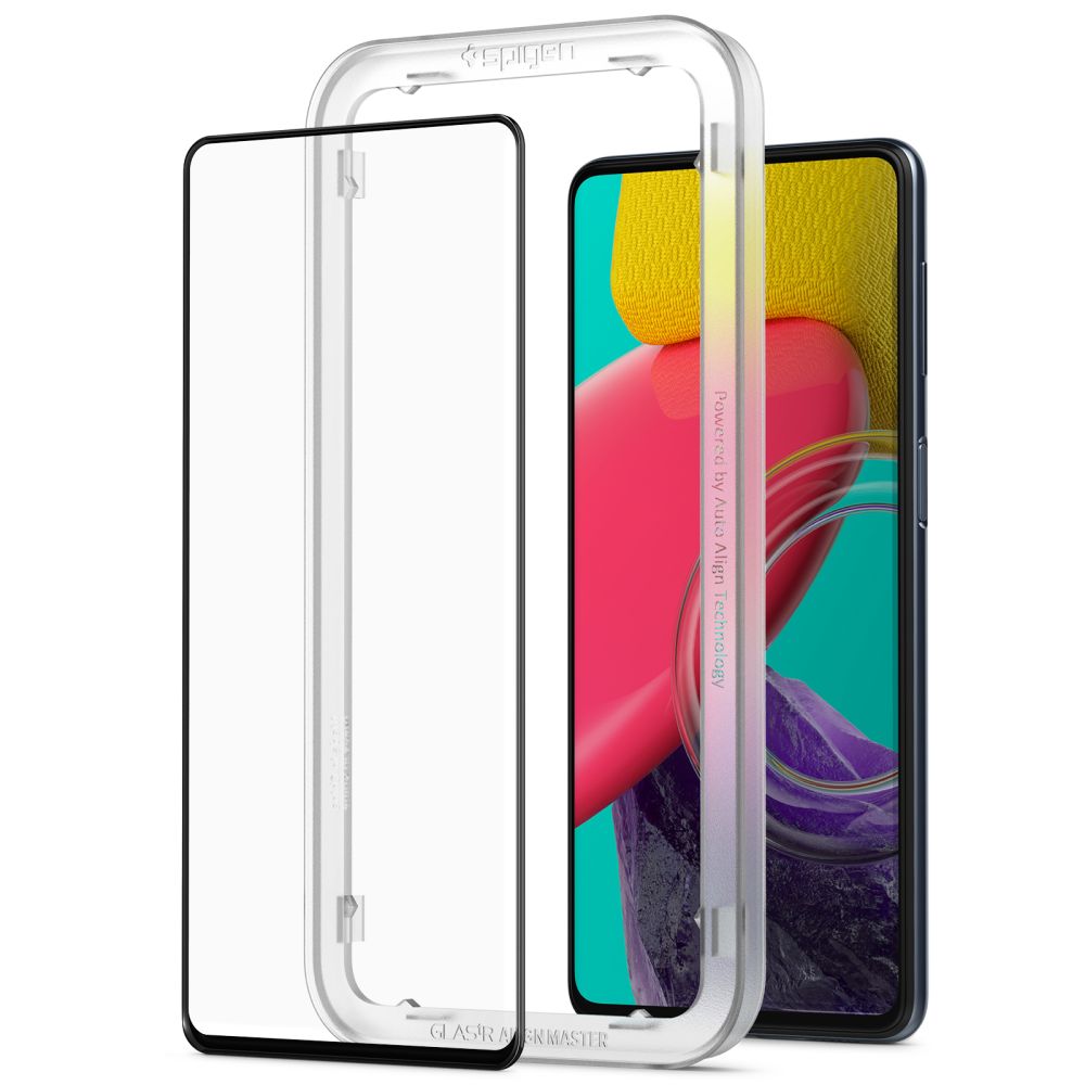 Zaštitna folija za ekran Spigen GlastR Align Master za Samsung Galaxy M53 M536, Kaljeno staklo, Full Glue, Crna