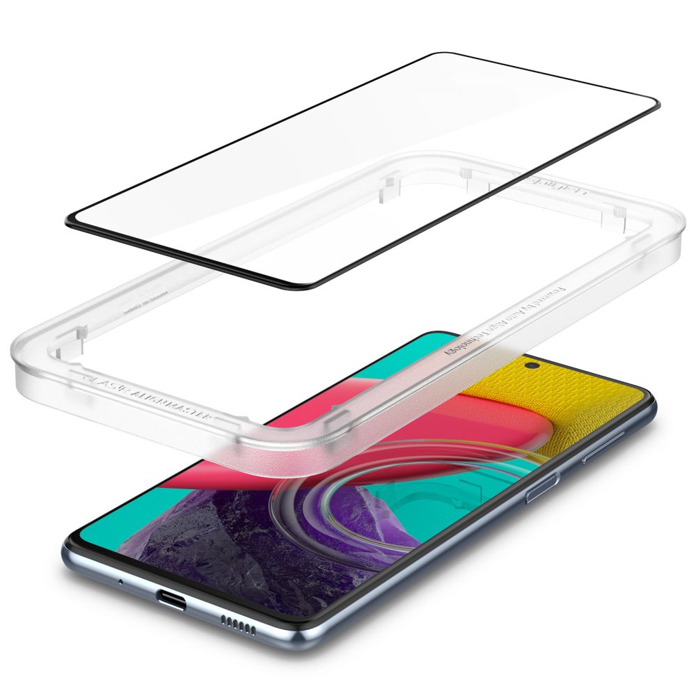 Zaštitna folija za ekran Spigen GlastR Align Master za Samsung Galaxy M53 M536, Kaljeno staklo, Full Glue, Crna